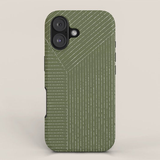 Lines (Moss Green) iPhone Case Gallery Image 1