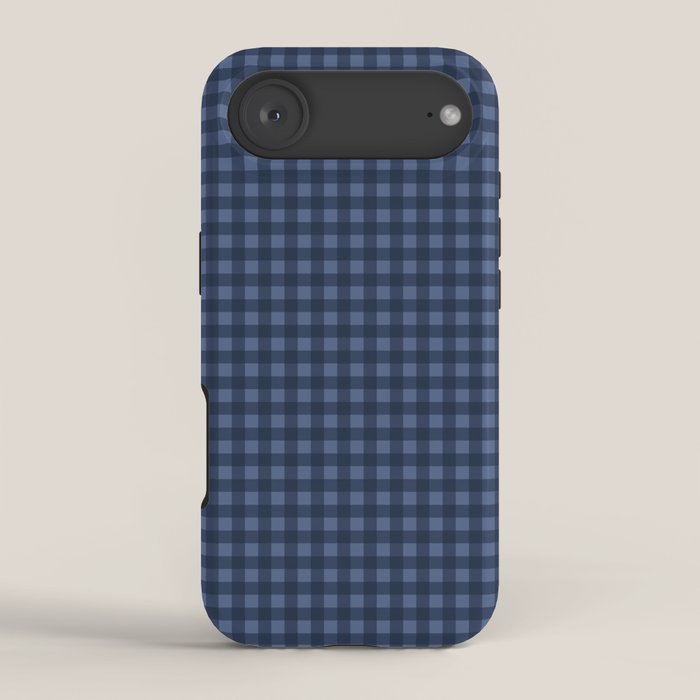 Gingham Plaid Pattern - Navy Blue iPhone Case Gallery Image 2