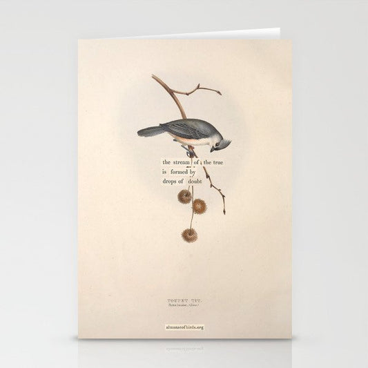 Bird Divinations: Toupet Tit (about: almanacofbirds.org) Stationery Card Gallery Image 2