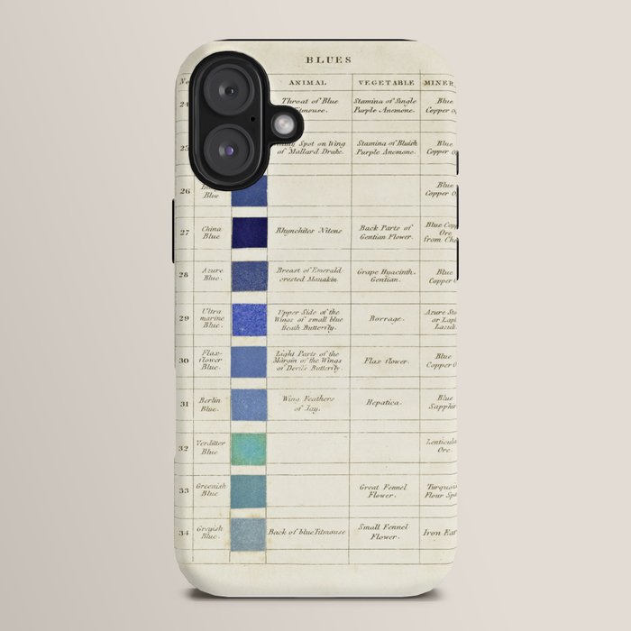 Blues by Patrick Syme from "Wernerâs Nomenclature of Colours" (1821) iPhone Case Gallery Image 14