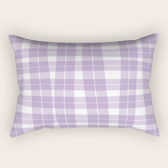 Wavy Plaid Lilac White Rectangular Pillow Gallery Image 2