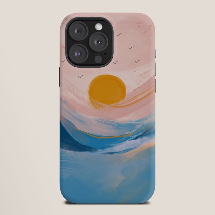 Pink and Blue Abstract Art Ocean and Sunrise iPhone Case Gallery Image 12