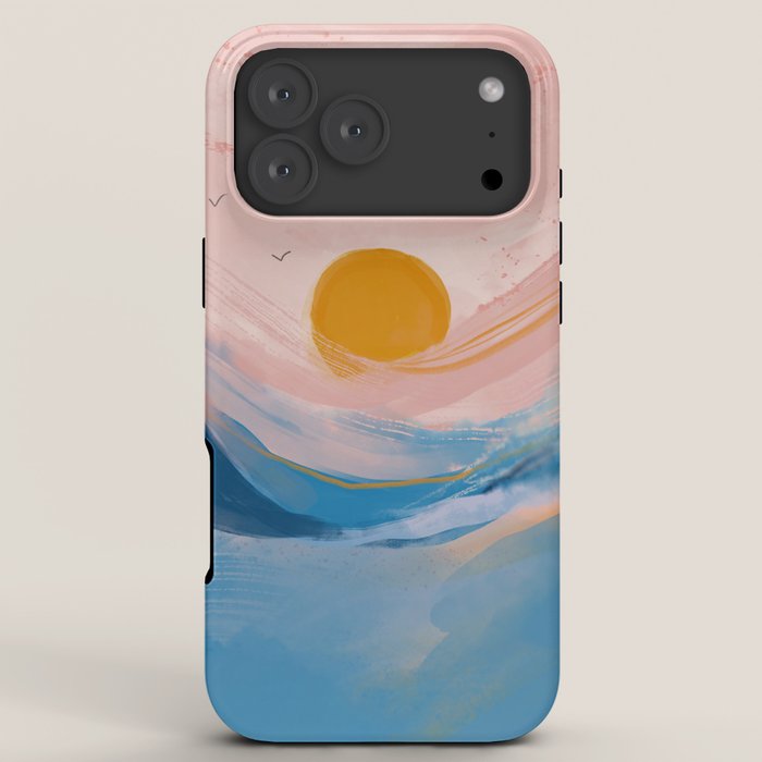 Pink and Blue Abstract Art Ocean and Sunrise iPhone Case Gallery Image 8