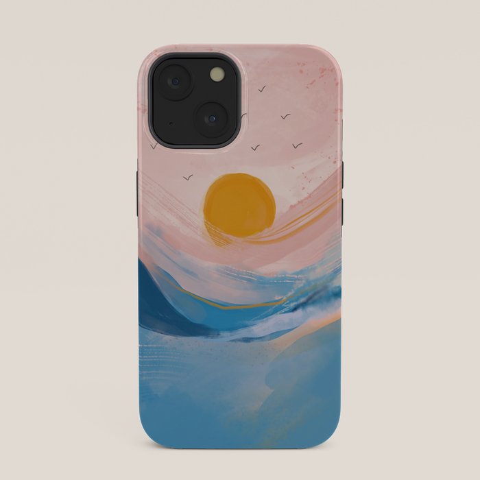 Pink and Blue Abstract Art Ocean and Sunrise iPhone Case Gallery Image 33