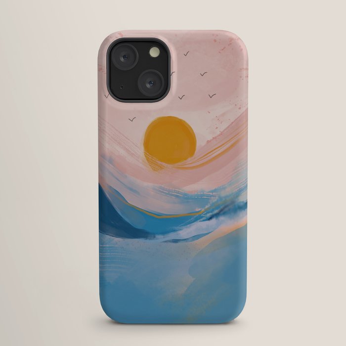 Pink and Blue Abstract Art Ocean and Sunrise iPhone Case Gallery Image 17