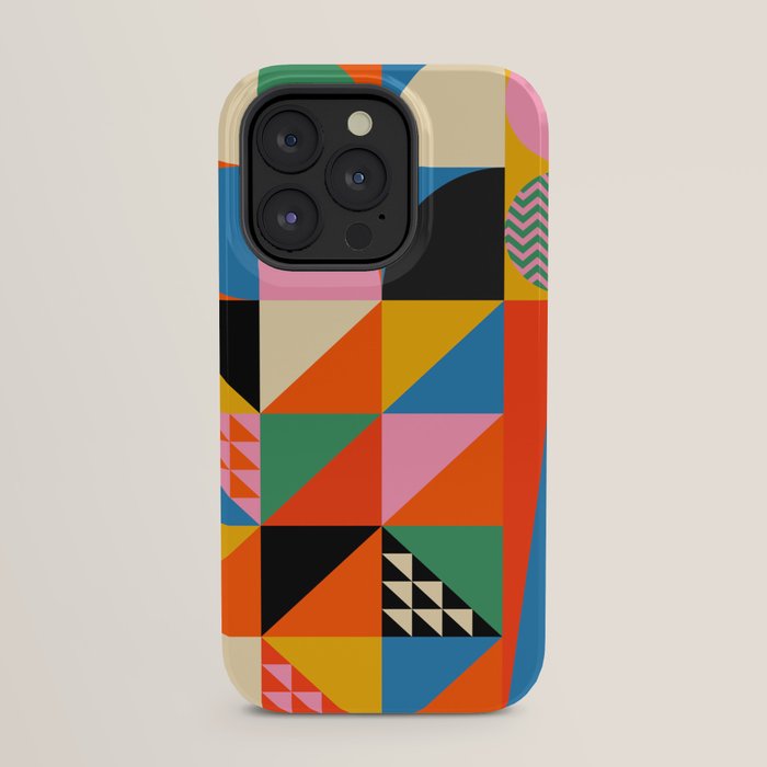 Geometric abstraction in colorful shapes iPhone Case Gallery Image 23