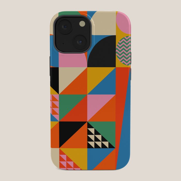 Geometric abstraction in colorful shapes iPhone Case Gallery Image 34