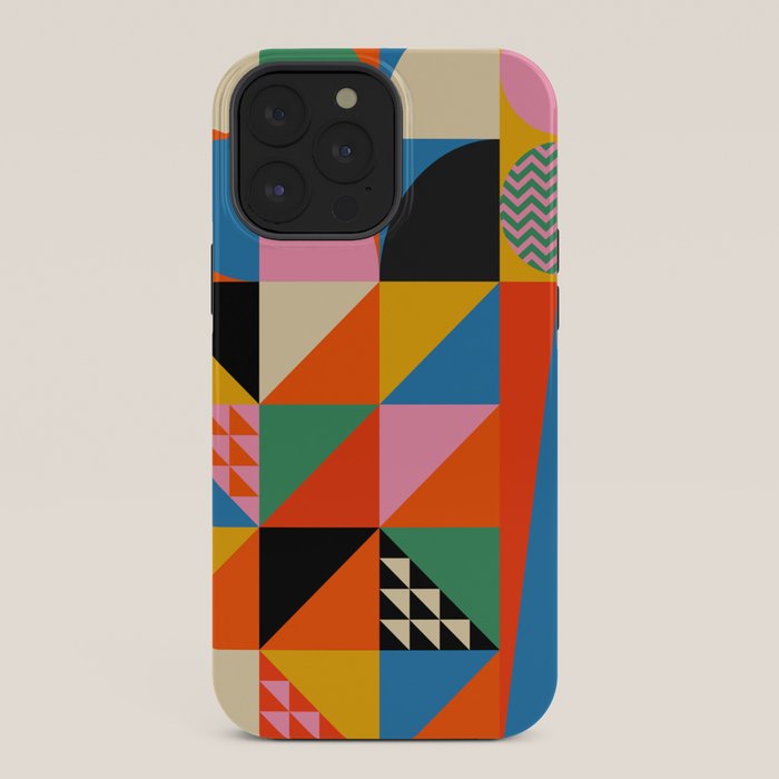 Geometric abstraction in colorful shapes iPhone Case Gallery Image 36