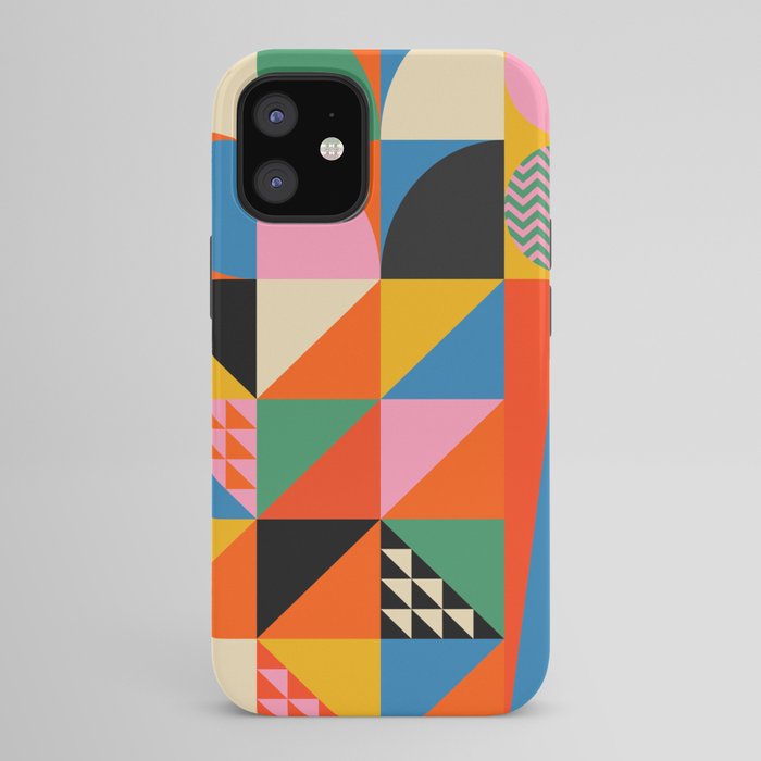 Geometric abstraction in colorful shapes iPhone Case Gallery Image 42