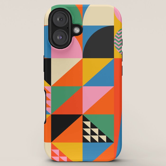 Geometric abstraction in colorful shapes iPhone Case Gallery Image 5