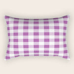 Gingham Large Lavender Amethyst White Rectangular Pillow Gallery Image 1