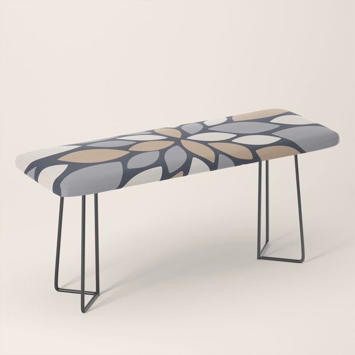 Gray Beige Flower Burst Petals Bench Gallery Image 1