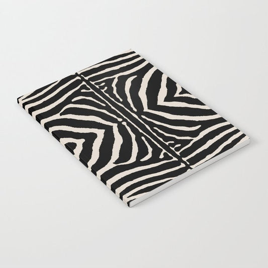 Zebra Wild Animal Print 724 Black and Linen White Notebook Gallery Image 1