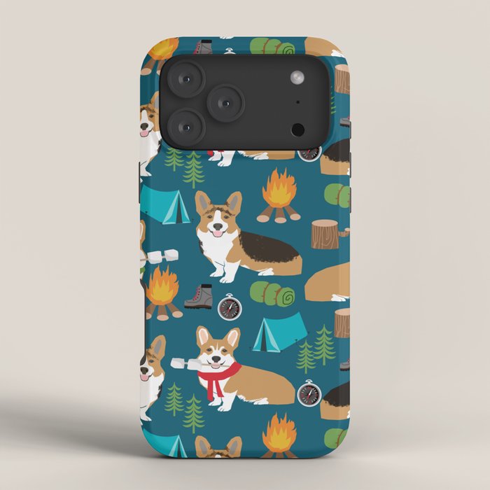 Corgi camping marshmallow roasting corgis outdoors nature dog lovers iPhone Case Gallery Image 4