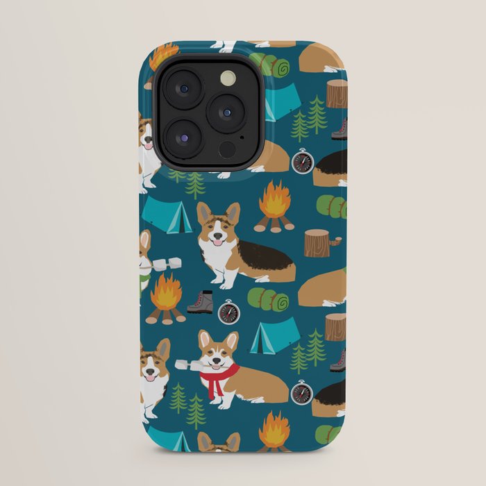 Corgi camping marshmallow roasting corgis outdoors nature dog lovers iPhone Case Gallery Image 23