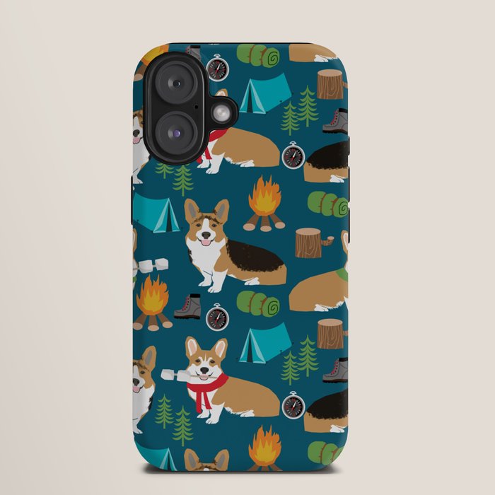 Corgi camping marshmallow roasting corgis outdoors nature dog lovers iPhone Case Gallery Image 9