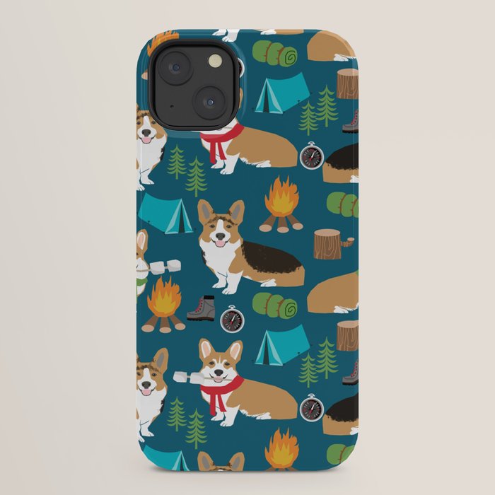Corgi camping marshmallow roasting corgis outdoors nature dog lovers iPhone Case Gallery Image 30