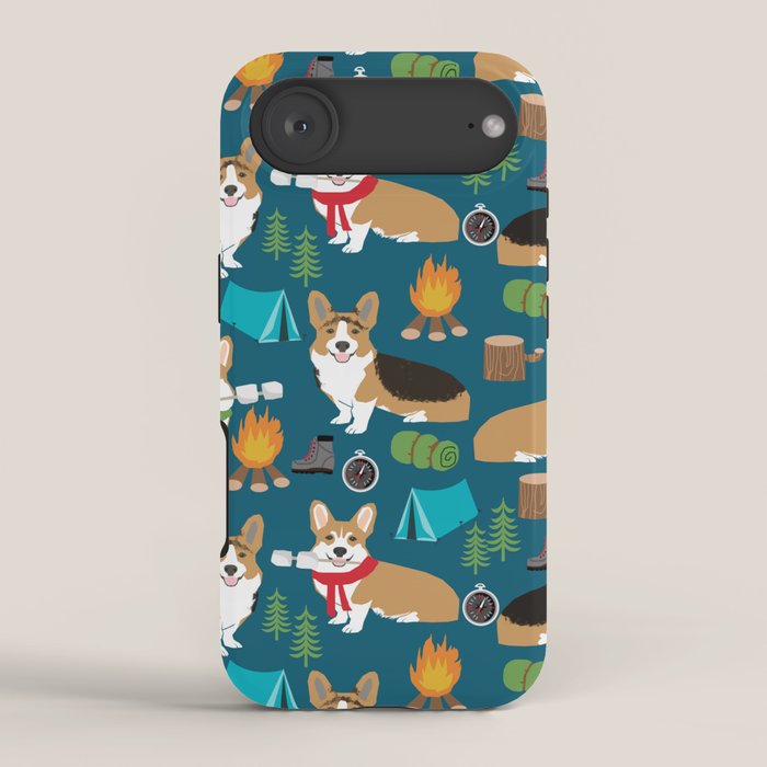 Corgi camping marshmallow roasting corgis outdoors nature dog lovers iPhone Case Gallery Image 2