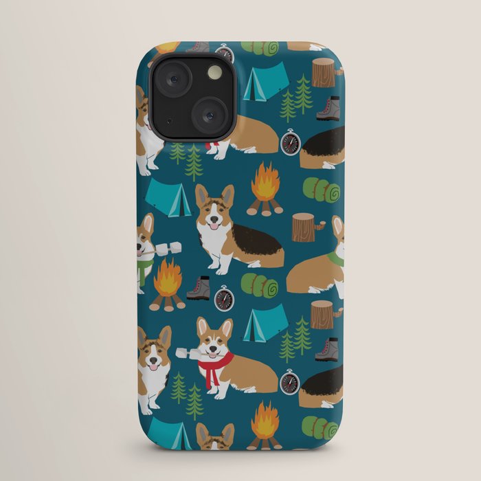 Corgi camping marshmallow roasting corgis outdoors nature dog lovers iPhone Case Gallery Image 17