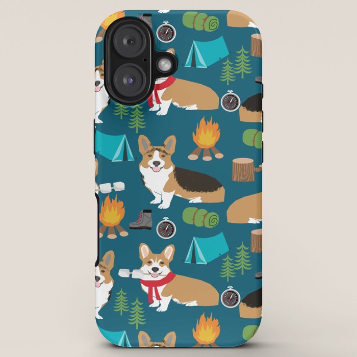 Corgi camping marshmallow roasting corgis outdoors nature dog lovers iPhone Case Gallery Image 5