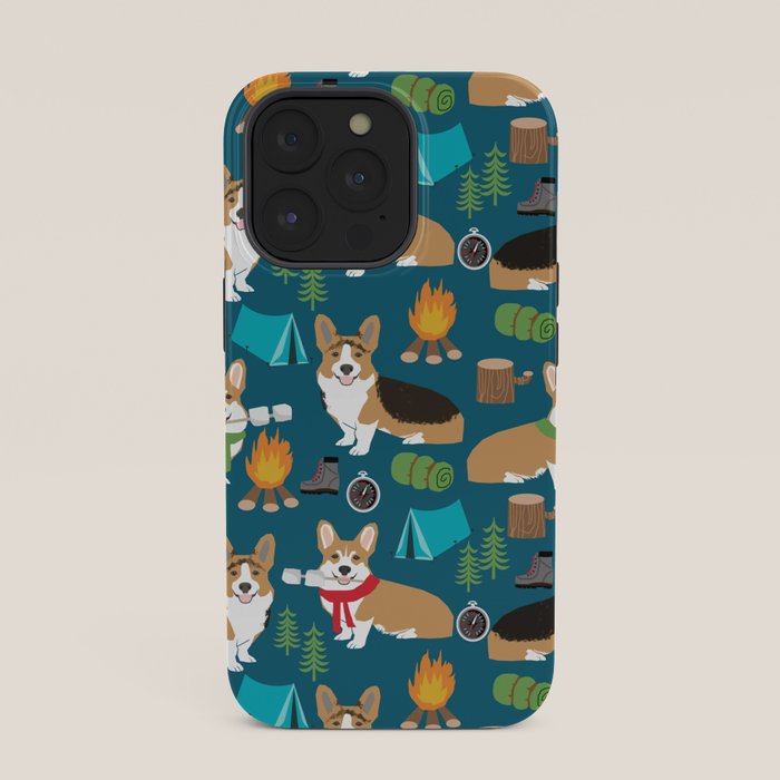 Corgi camping marshmallow roasting corgis outdoors nature dog lovers iPhone Case Gallery Image 35
