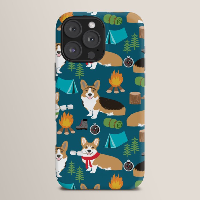 Corgi camping marshmallow roasting corgis outdoors nature dog lovers iPhone Case Gallery Image 16