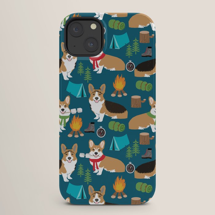 Corgi camping marshmallow roasting corgis outdoors nature dog lovers iPhone Case Gallery Image 26