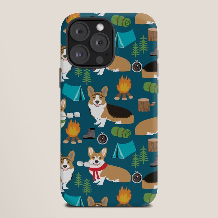 Corgi camping marshmallow roasting corgis outdoors nature dog lovers iPhone Case Gallery Image 12