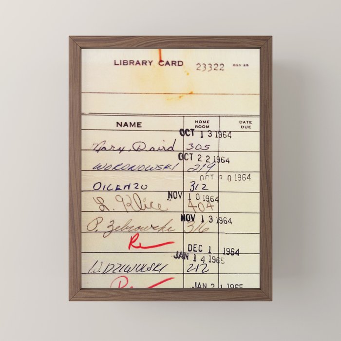 Library Card 23322 Mini Art Print Gallery Image 2