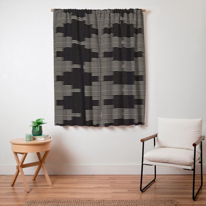 Southwestern Minimalist Black & White Window Curtain Gallery Image 3