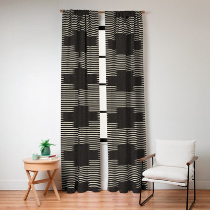 Southwestern Minimalist Black & White Window Curtain Gallery Image 8