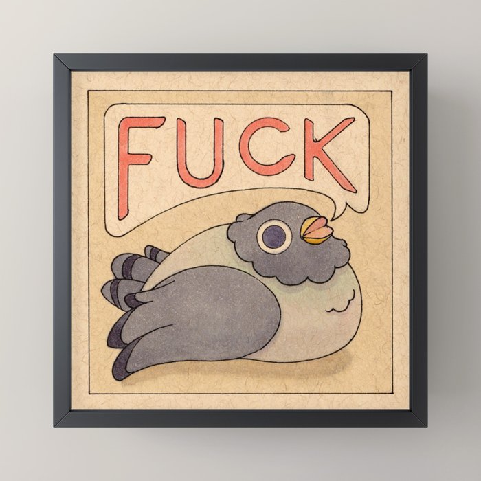 'Fuck' Pigeon 03 Mini Art Print Gallery Image 3