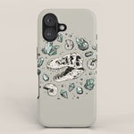 Geo-rex Vortex | Aquamarine | Dinosaur Skull Fossil Art iPhone Case Gallery Image 1