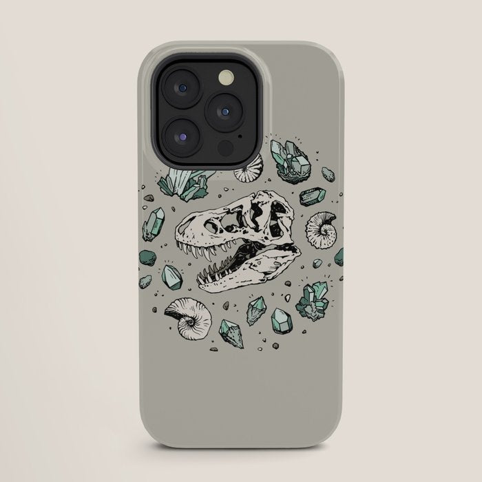 Geo-rex Vortex | Aquamarine | Dinosaur Skull Fossil Art iPhone Case Gallery Image 27