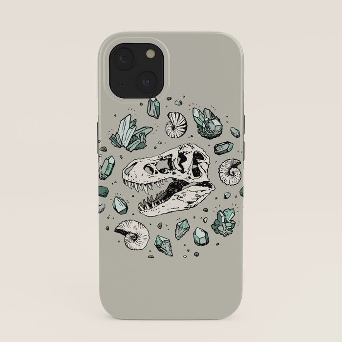 Geo-rex Vortex | Aquamarine | Dinosaur Skull Fossil Art iPhone Case Gallery Image 37