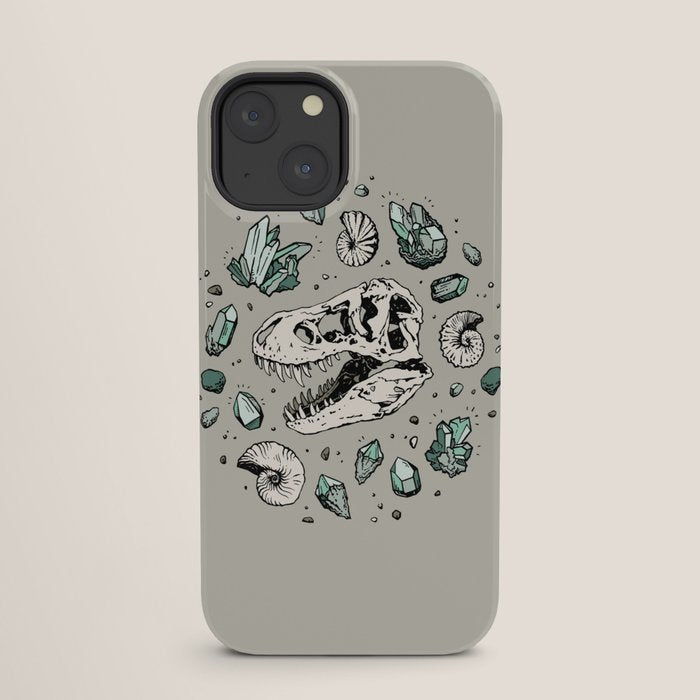 Geo-rex Vortex | Aquamarine | Dinosaur Skull Fossil Art iPhone Case Gallery Image 25