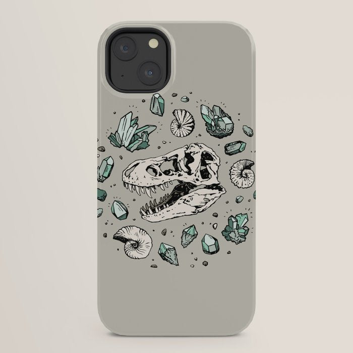Geo-rex Vortex | Aquamarine | Dinosaur Skull Fossil Art iPhone Case Gallery Image 22