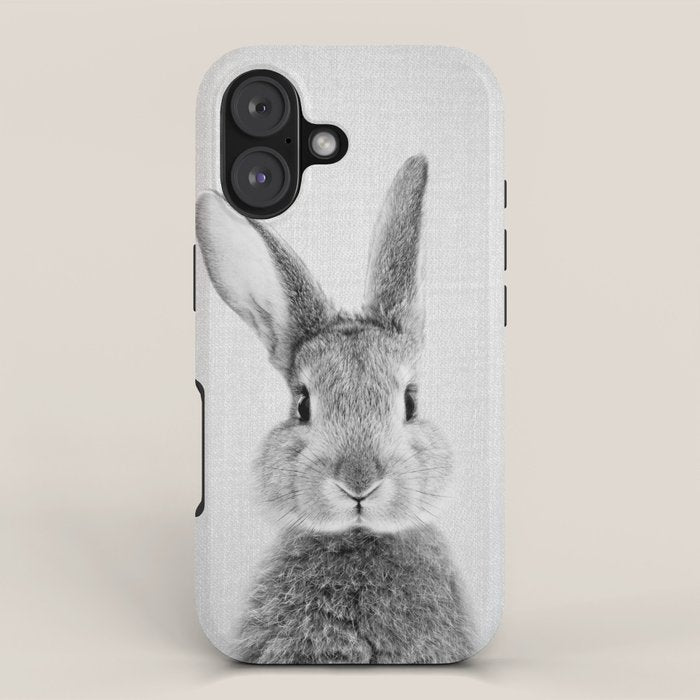 Rabbit - Black & White iPhone Case Gallery Image 1