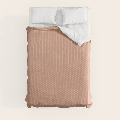 boho hexagon stripes - peach Duvet Cover Gallery Image 8