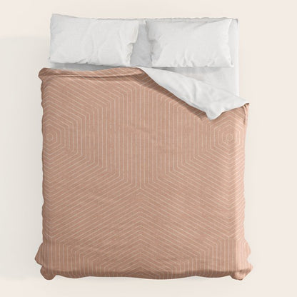 boho hexagon stripes - peach Duvet Cover Gallery Image 7