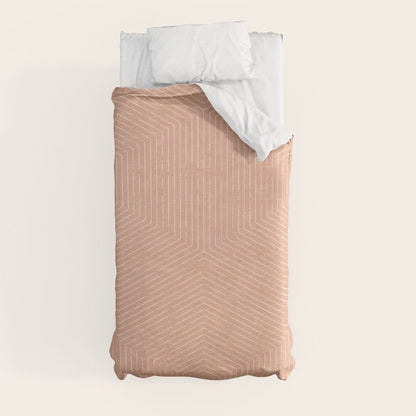 boho hexagon stripes - peach Duvet Cover Gallery Image 9