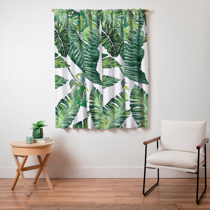 Jungle Leaves, Banana, Monstera #society6 Window Curtain Gallery Image 3