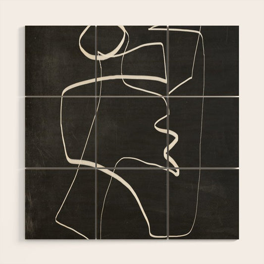 Abstract line art 6/2 Wood Wall Art Gallery Image 1