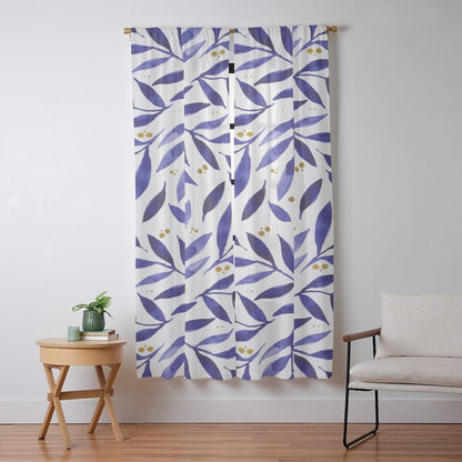 Pretty watercolor branches - blue and yellow Window Curtain Gallery Image 9