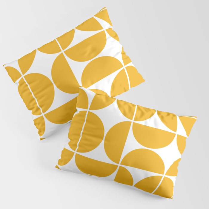 Mid Century Modern Geometric 04 Yellow Pillow Sham Gallery Image 3