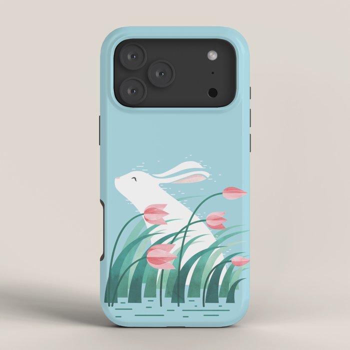 Rabbit Resting, Sky Blue Version iPhone Case Gallery Image 4