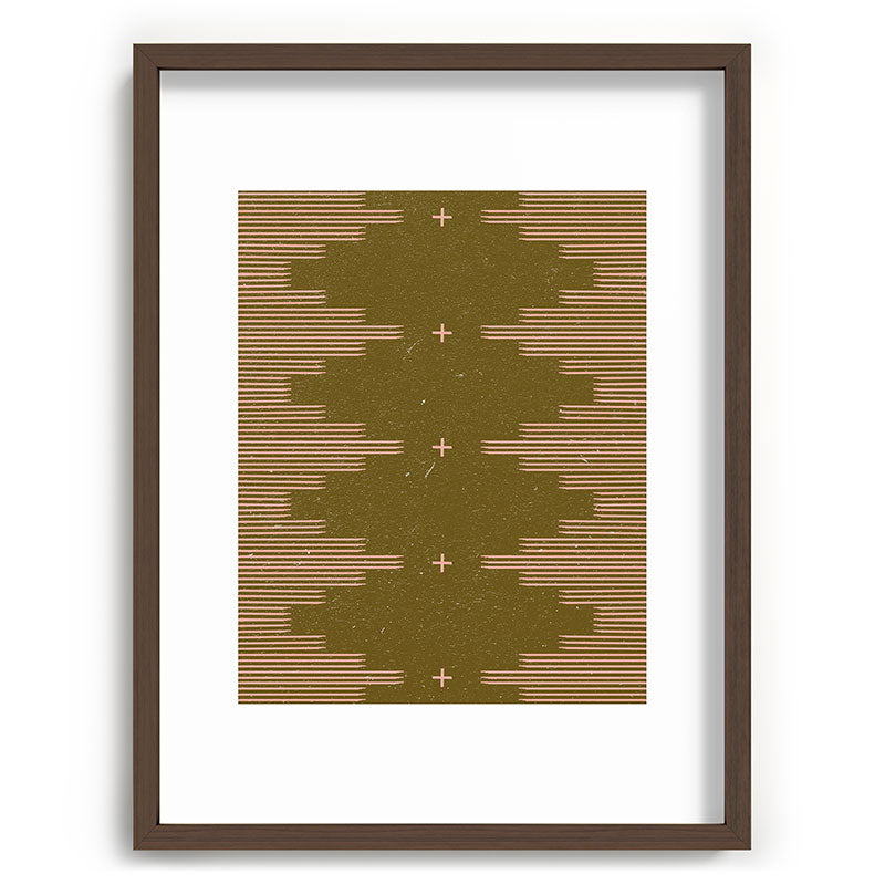 Southwestern Minimalist Retro Green & Pink Framed Art Print Gallery Image 92