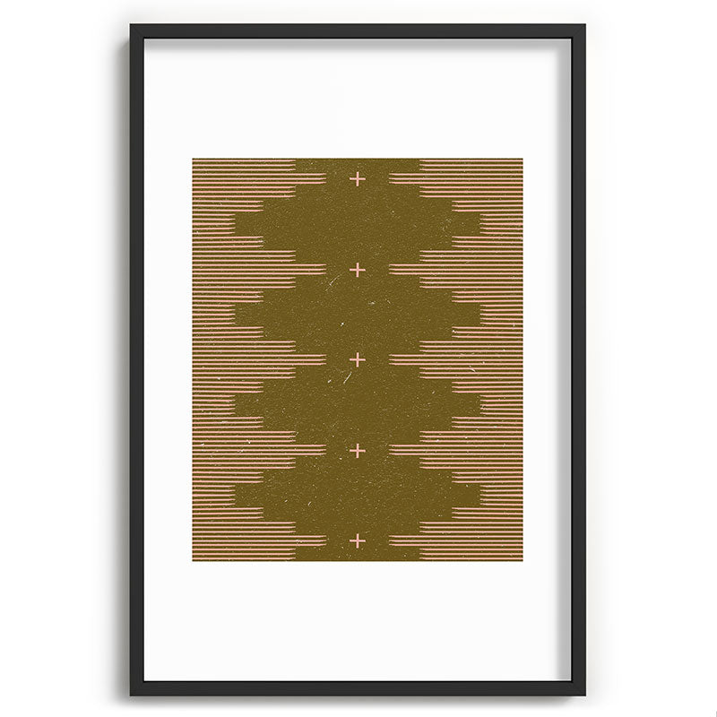 Southwestern Minimalist Retro Green & Pink Framed Art Print Gallery Image 85