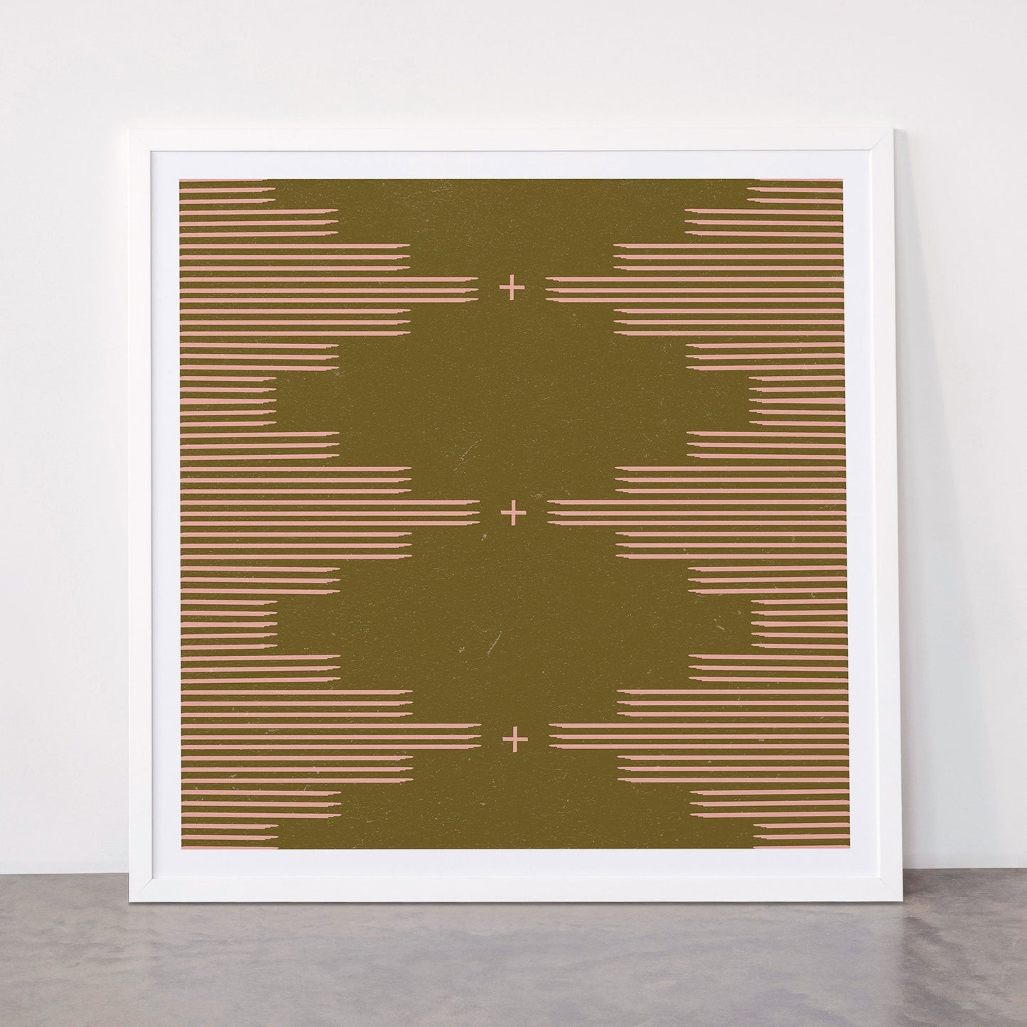 Southwestern Minimalist Retro Green & Pink Framed Art Print Gallery Image 87