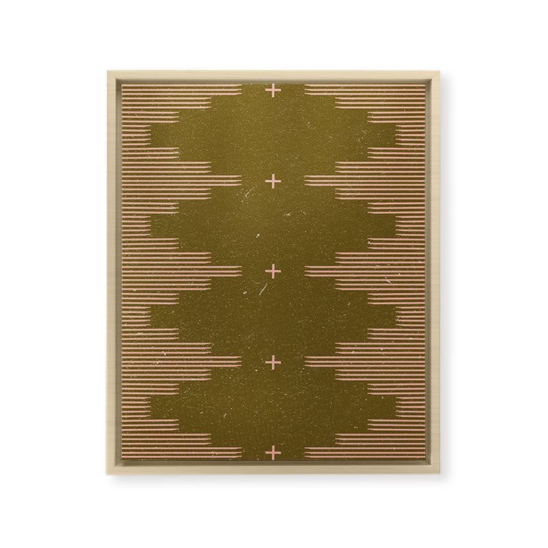 Southwestern Minimalist Retro Green & Pink Framed Canvas Print Gallery Image 22